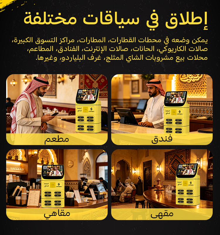 بنك طاقة بـ 4 منافذ لمشاركة الشاشة